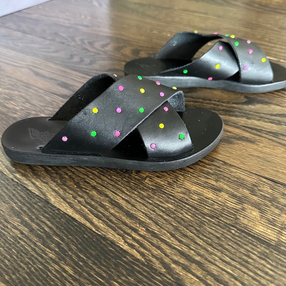 ANCIENT GREEK SANDALS Girls Little Thais Soft with Swarovski 32 EU / 1 US w/ BOX - Picture 3 of 9